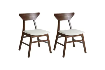 Set med 2 matstolar Hopkins - Brun, Beige - Möbler - Stolar & fåtöljer - Matstol & köksstol