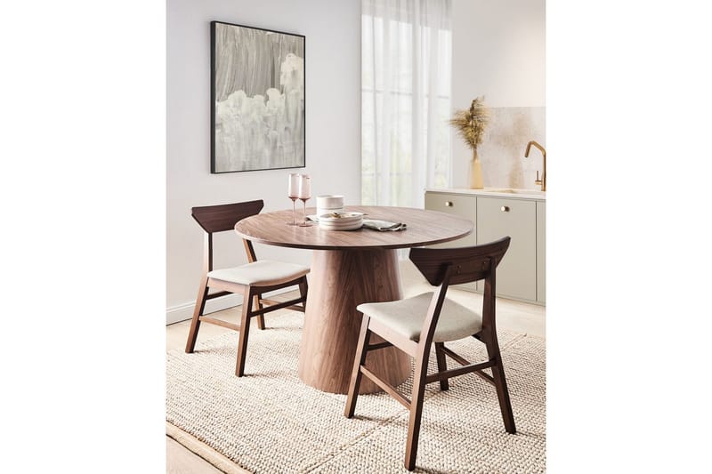 Set med 2 matstolar Hopkins - Brun, Beige - Möbler - Stolar & fåtöljer - Matstol & köksstol