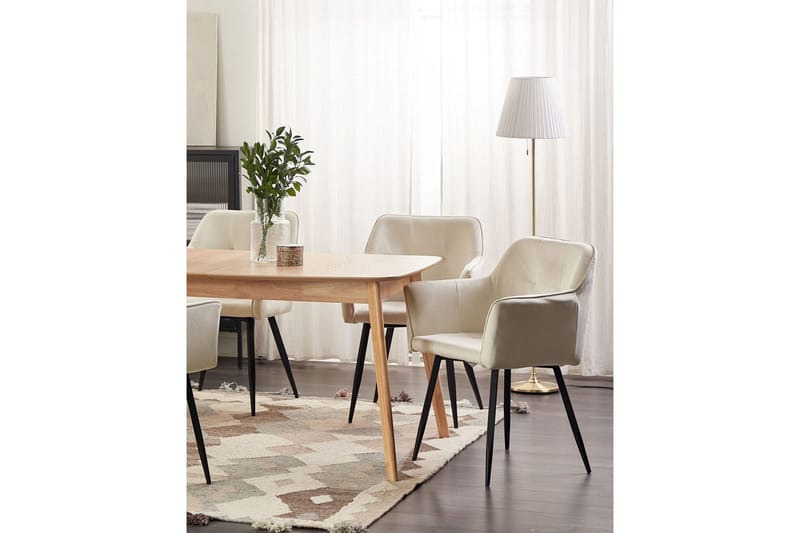 Set med 2 matstolar Jasmin - Beige, svart - Möbler - Stolar & fåtöljer - Matstol & köksstol