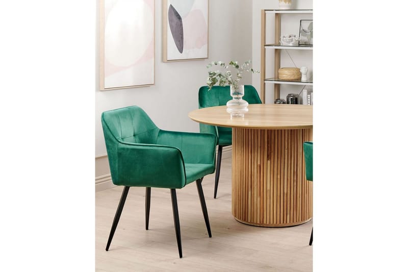 Set med 2 matstolar Jasmin - Grön, Svart - Möbler - Stolar & fåtöljer - Matstol & köksstol