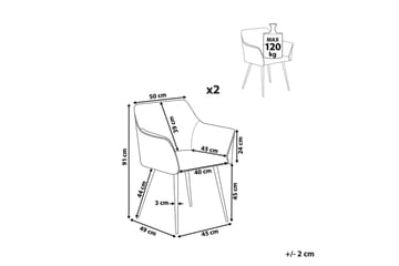 Set med 2 matstolar Jasmin - Grön, Svart - Möbler - Stolar & fåtöljer - Matstol & köksstol