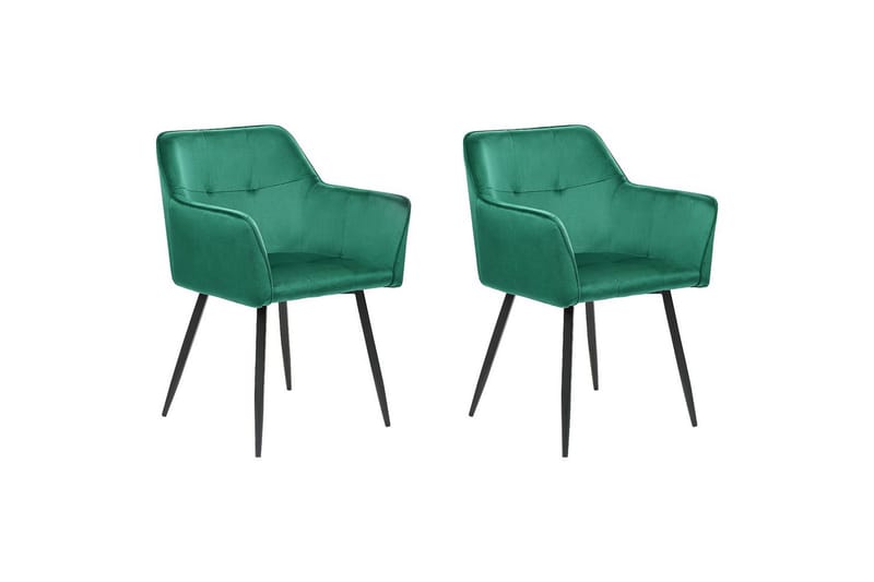 Set med 2 matstolar Jasmin, Grön, Svart