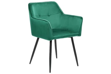Set med 2 matstolar Jasmin - Grön, Svart - Möbler - Stolar & fåtöljer - Matstol & köksstol