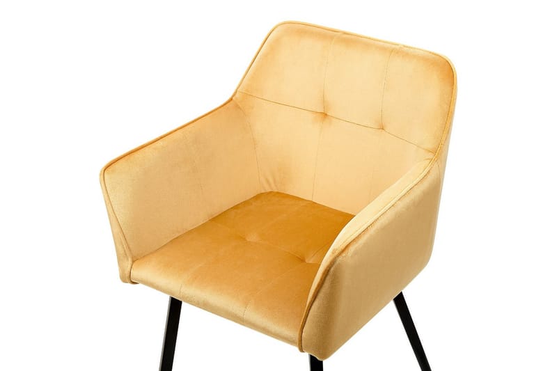 Set med 2 matstolar Jasmin - Gul, Svart - Möbler - Stolar & fåtöljer - Matstol & köksstol