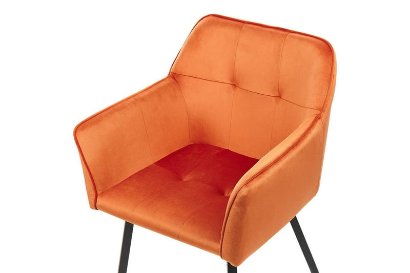 Set med 2 matstolar Jasmin - Orange, svart - Möbler - Stolar & fåtöljer - Matstol & köksstol