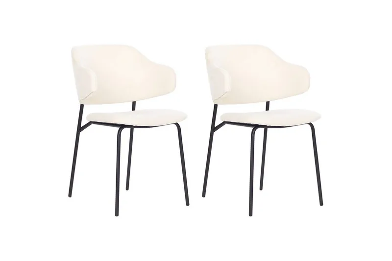 Set med 2 matstolar Kenai, Beige, svart