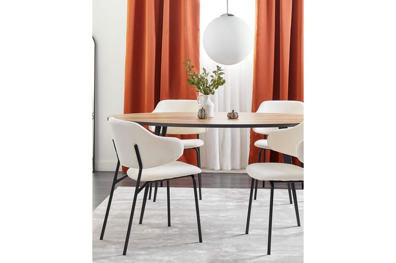 Set med 2 matstolar Kenai - Beige, svart - Möbler - Stolar & fåtöljer - Matstol & köksstol