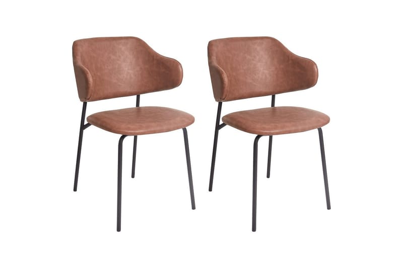 Set med 2 matstolar Kenai - Brun, Svart - Möbler - Stolar & fåtöljer - Matstol & köksstol