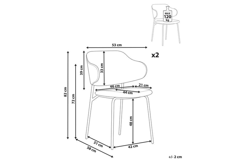 Set med 2 matstolar Kenai - Brun, Svart - Möbler - Stolar & fåtöljer - Matstol & köksstol