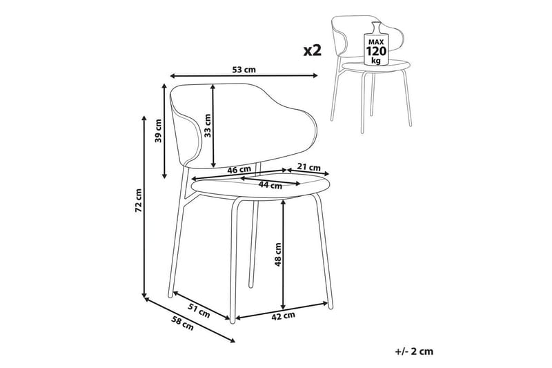 Set med 2 matstolar Kenai - Grön, Svart - Möbler - Stolar & fåtöljer - Matstol & köksstol