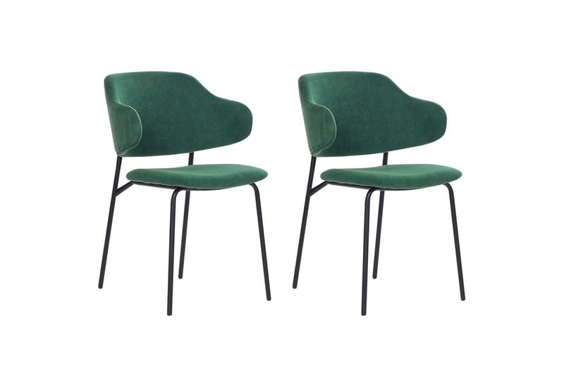 Set med 2 matstolar Kenai - Grön, Svart - Möbler - Stolar & fåtöljer - Matstol & köksstol
