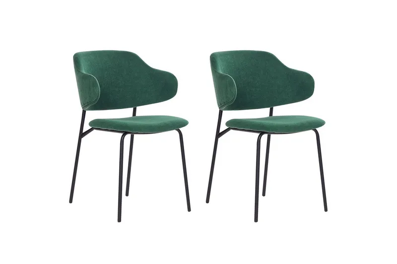 Set med 2 matstolar Kenai, Grön, Svart