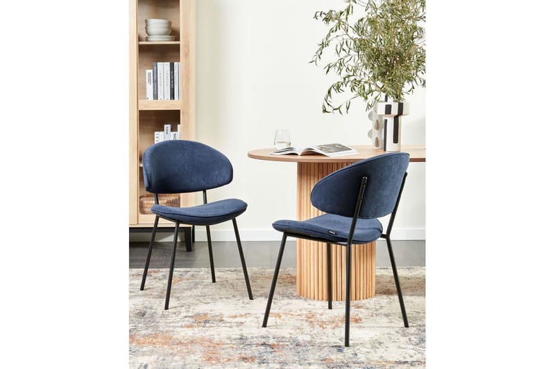 Set med 2 matstolar Kiana - Blå, Svart - Möbler - Stolar & fåtöljer - Matstol & köksstol