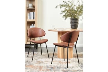 Set med 2 matstolar Kiana - Brun, Svart - Möbler - Stolar & fåtöljer - Matstol & köksstol