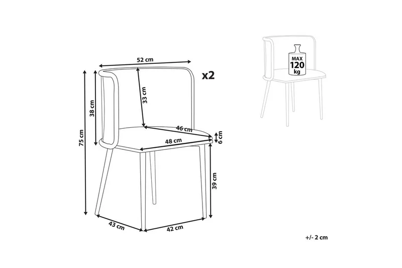 Set med 2 matstolar Kobuk - Möbler - Stolar & fåtöljer - Matstol & köksstol