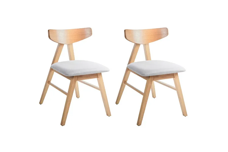 Set med 2 matstolar Lacota, Ljusbrun, grå