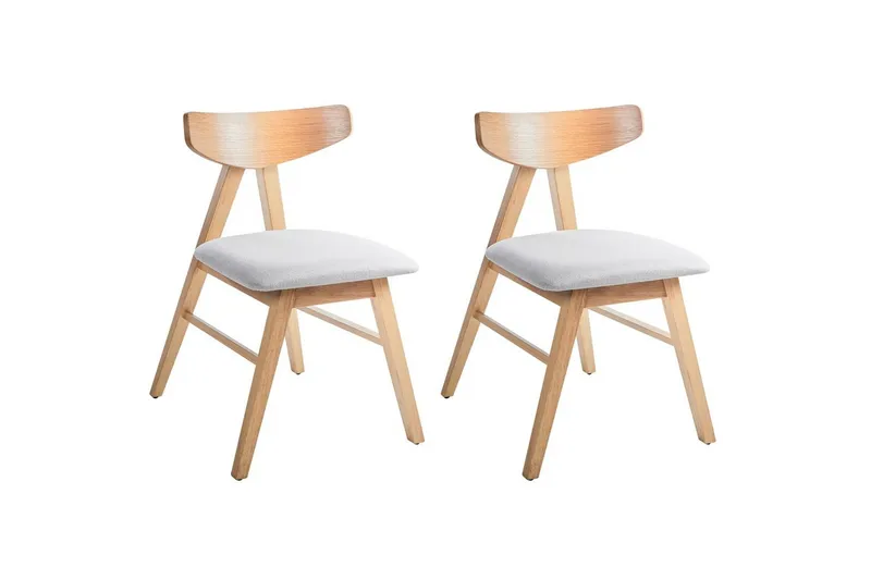Set med 2 matstolar Lacota, Ljusbrun, grå