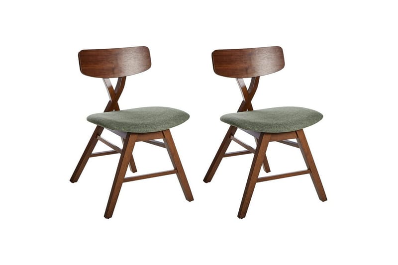 Set med 2 matstolar Leland, Brun, Grön