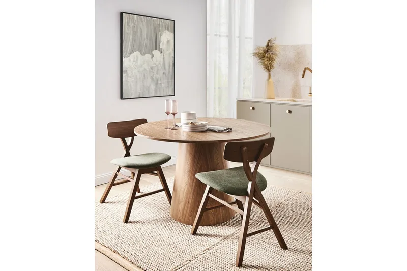 Set med 2 matstolar Leland - Brun, Grön - Möbler - Stolar & fåtöljer - Matstol & köksstol