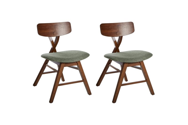 Set med 2 matstolar Leland, Brun, Grön