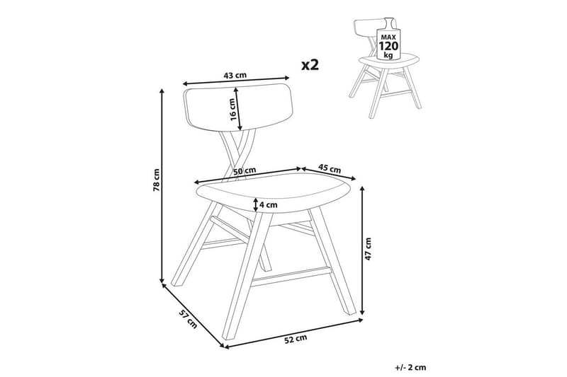 Set med 2 matstolar Leland - Brun, Grön - Möbler - Stolar & fåtöljer - Matstol & köksstol