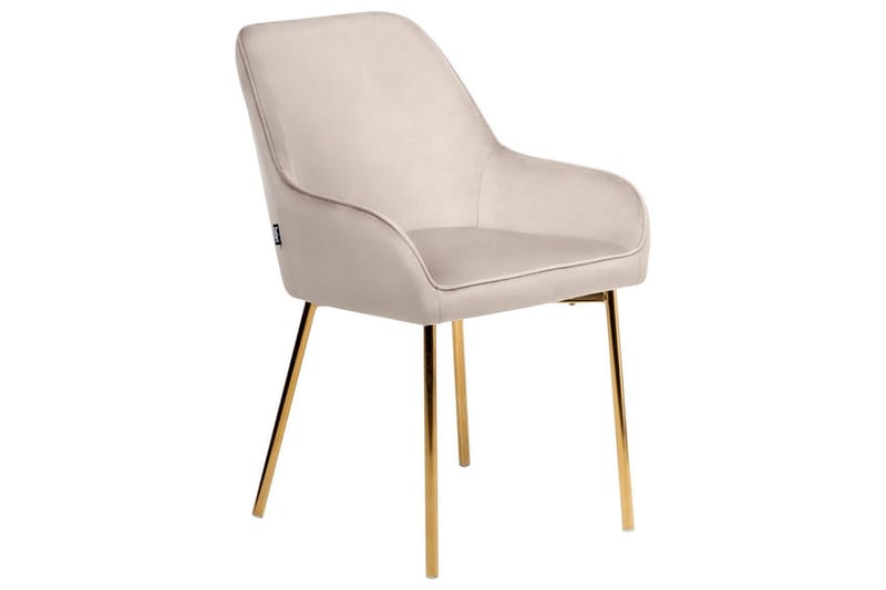 Set med 2 matstolar Loverna - Beige, guld/Sammet - Möbler - Stolar & fåtöljer - Matstol & köksstol