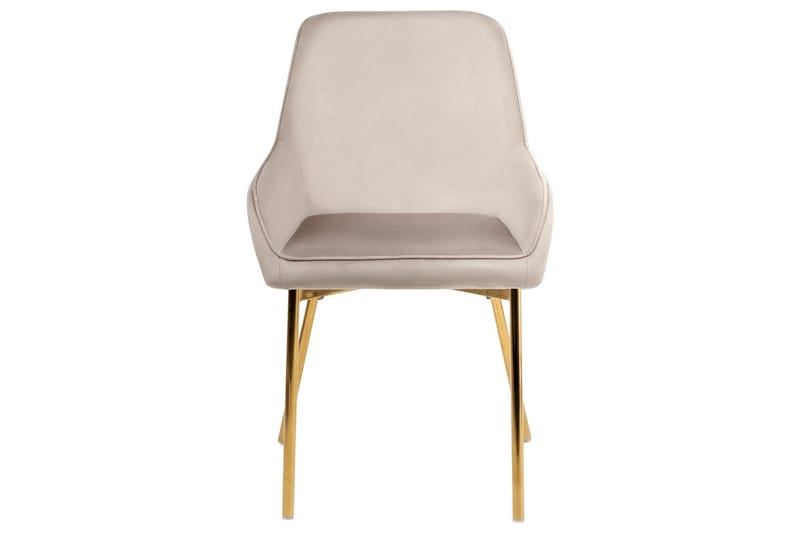 Set med 2 matstolar Loverna - Beige, guld/Sammet - Möbler - Stolar & fåtöljer - Matstol & köksstol