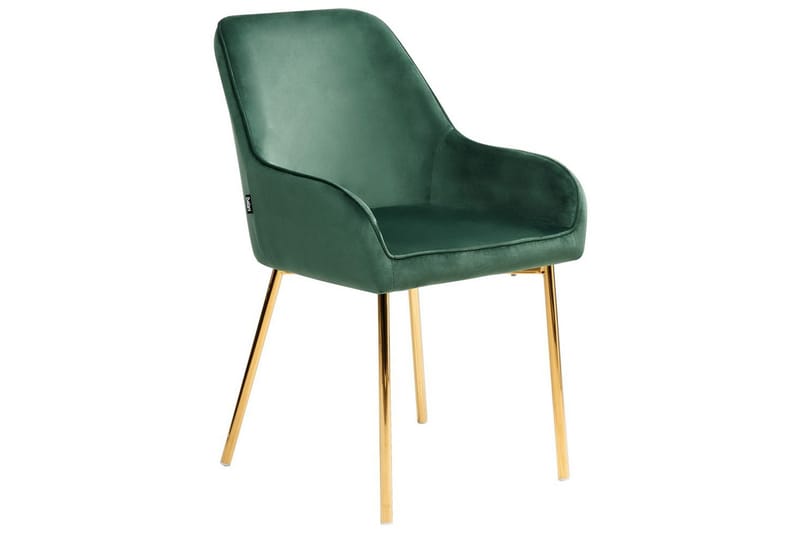 Set med 2 matstolar Loverna - Grönt, guld/Sammet - Möbler - Stolar & fåtöljer - Matstol & köksstol