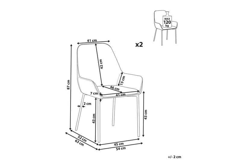 Set med 2 matstolar Loverna - Grönt, guld/Sammet - Möbler - Stolar & fåtöljer - Matstol & köksstol