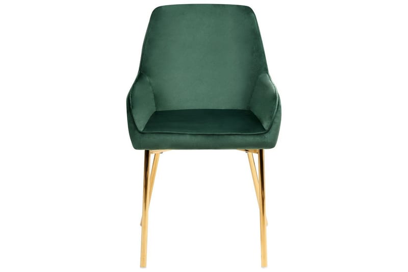 Set med 2 matstolar Loverna - Grönt, guld/Sammet - Möbler - Stolar & fåtöljer - Matstol & köksstol