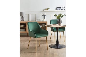 Set med 2 matstolar Loverna - Grönt/guld/Sammet - Möbler - Stolar & fåtöljer - Matstol & köksstol