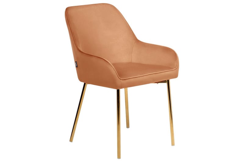 Set med 2 matstolar Loverna - Orange, guld/Sammet - Möbler - Stolar & fåtöljer - Matstol & köksstol