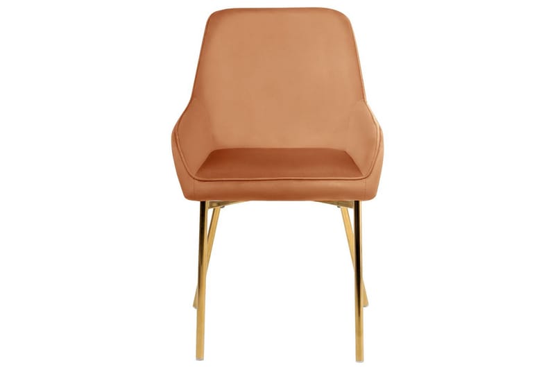 Set med 2 matstolar Loverna - Orange, guld/Sammet - Möbler - Stolar & fåtöljer - Matstol & köksstol