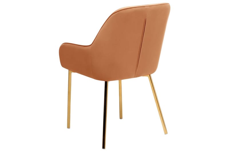 Set med 2 matstolar Loverna - Orange, guld/Sammet - Möbler - Stolar & fåtöljer - Matstol & köksstol