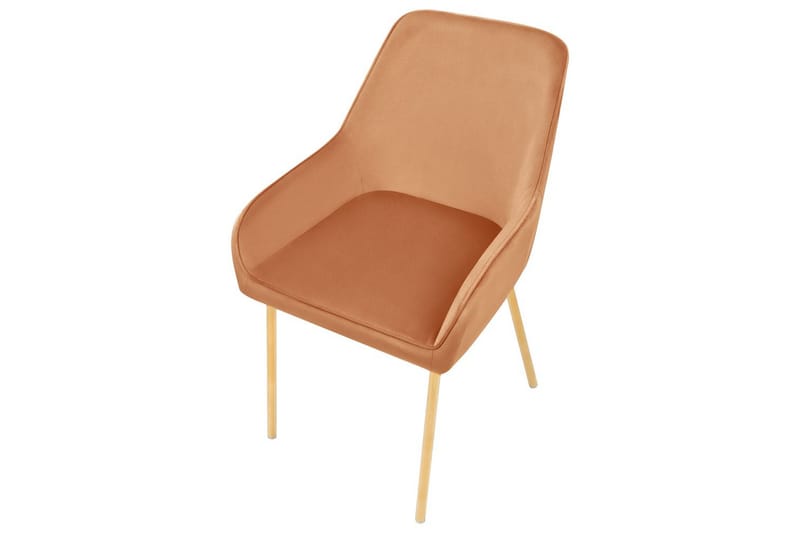 Set med 2 matstolar Loverna - Orange, guld/Sammet - Möbler - Stolar & fåtöljer - Matstol & köksstol