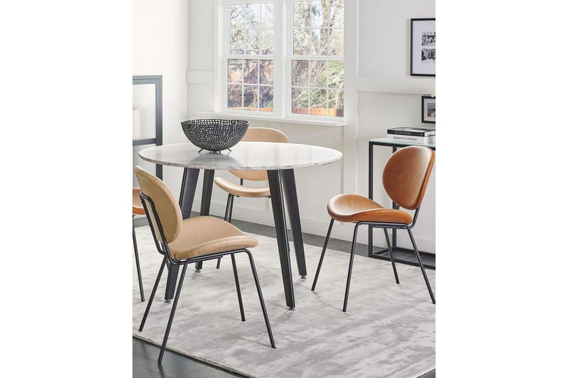 Set med 2 matstolar Luana - Beige, svart/Konstläder - Möbler - Stolar & fåtöljer - Matstol & köksstol