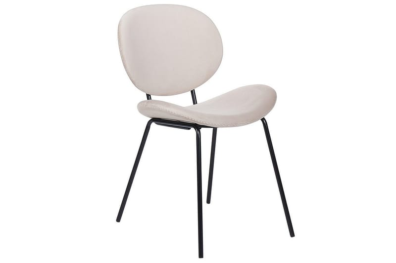 Set med 2 matstolar Luana - Beige, svart/Sammet - Möbler - Stolar & fåtöljer - Matstol & köksstol