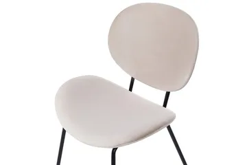Set med 2 matstolar Luana - Beige, svart/Sammet - Möbler - Stolar & fåtöljer - Matstol & köksstol