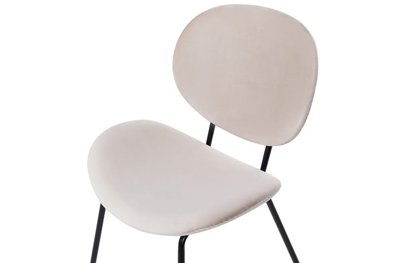 Set med 2 matstolar Luana - Beige, svart/Sammet - Möbler - Stolar & fåtöljer - Matstol & köksstol