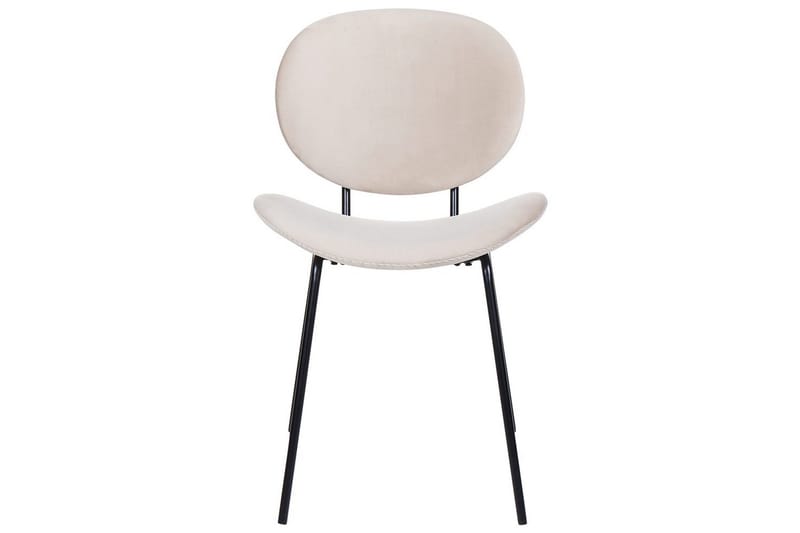 Set med 2 matstolar Luana - Beige, svart/Sammet - Möbler - Stolar & fåtöljer - Matstol & köksstol