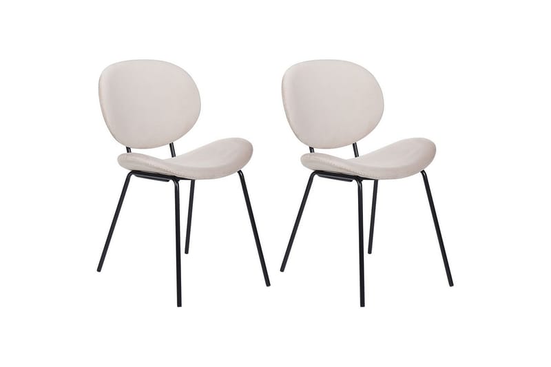 Set med 2 matstolar Luana - Beige, svart/Sammet - Möbler - Stolar & fåtöljer - Matstol & köksstol