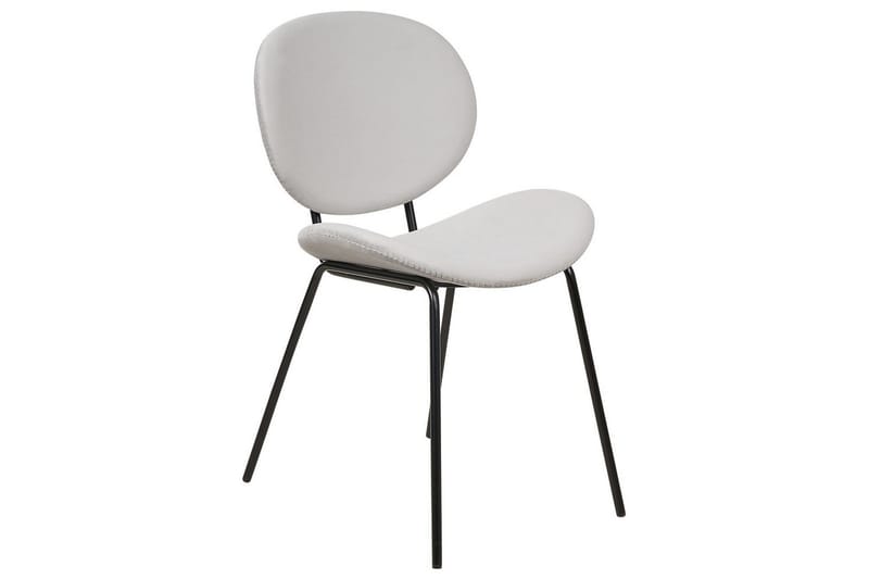 Set med 2 matstolar Luana - Grå, svart/Sammet - Möbler - Stolar & fåtöljer - Matstol & köksstol