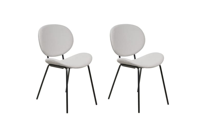 Set med 2 matstolar Luana - Grå, svart/Sammet - Möbler - Stolar & fåtöljer - Matstol & köksstol