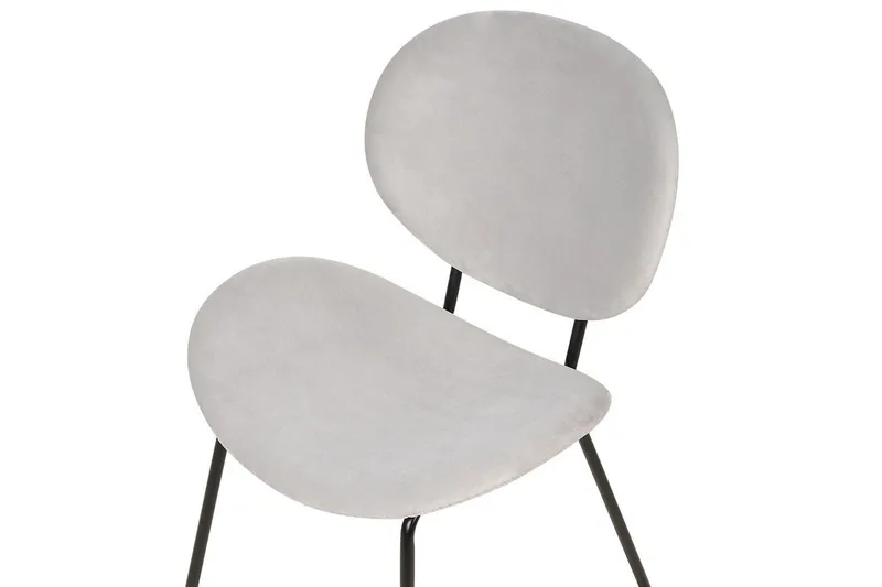 Set med 2 matstolar Luana - Grå, svart/Sammet - Möbler - Stolar & fåtöljer - Matstol & köksstol