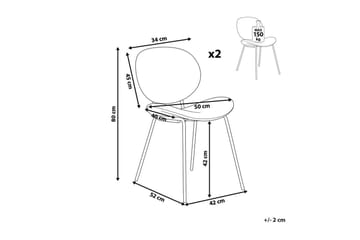 Set med 2 matstolar Luana - Grön, Svart/Bouclé - Möbler - Stolar & fåtöljer - Matstol & köksstol