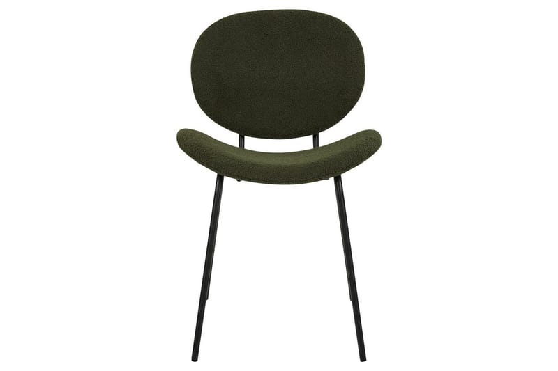 Set med 2 matstolar Luana - Grön, Svart/Bouclé - Möbler - Stolar & fåtöljer - Matstol & köksstol