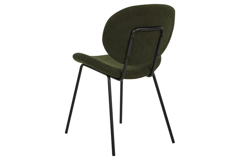 Set med 2 matstolar Luana - Grön, Svart/Bouclé - Möbler - Stolar & fåtöljer - Matstol & köksstol