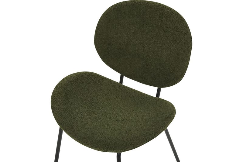 Set med 2 matstolar Luana - Grön, Svart/Bouclé - Möbler - Stolar & fåtöljer - Matstol & köksstol