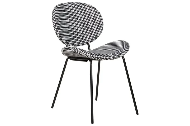 Set med 2 matstolar Luana - Svart, Vit/Polyester - Möbler - Stolar & fåtöljer - Matstol & köksstol