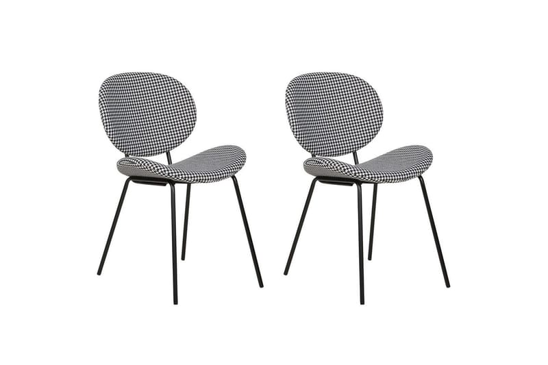 Set med 2 matstolar Luana - Svart, Vit/Polyester - Möbler - Stolar & fåtöljer - Matstol & köksstol